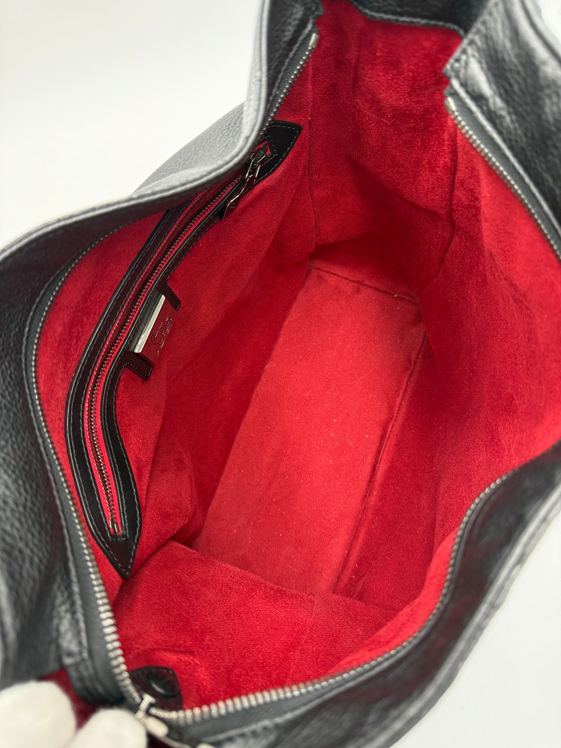 Christian Louboutin Borsa Eloise a Spalla con Borchie e Frange Nera - Pally Vintage Closet