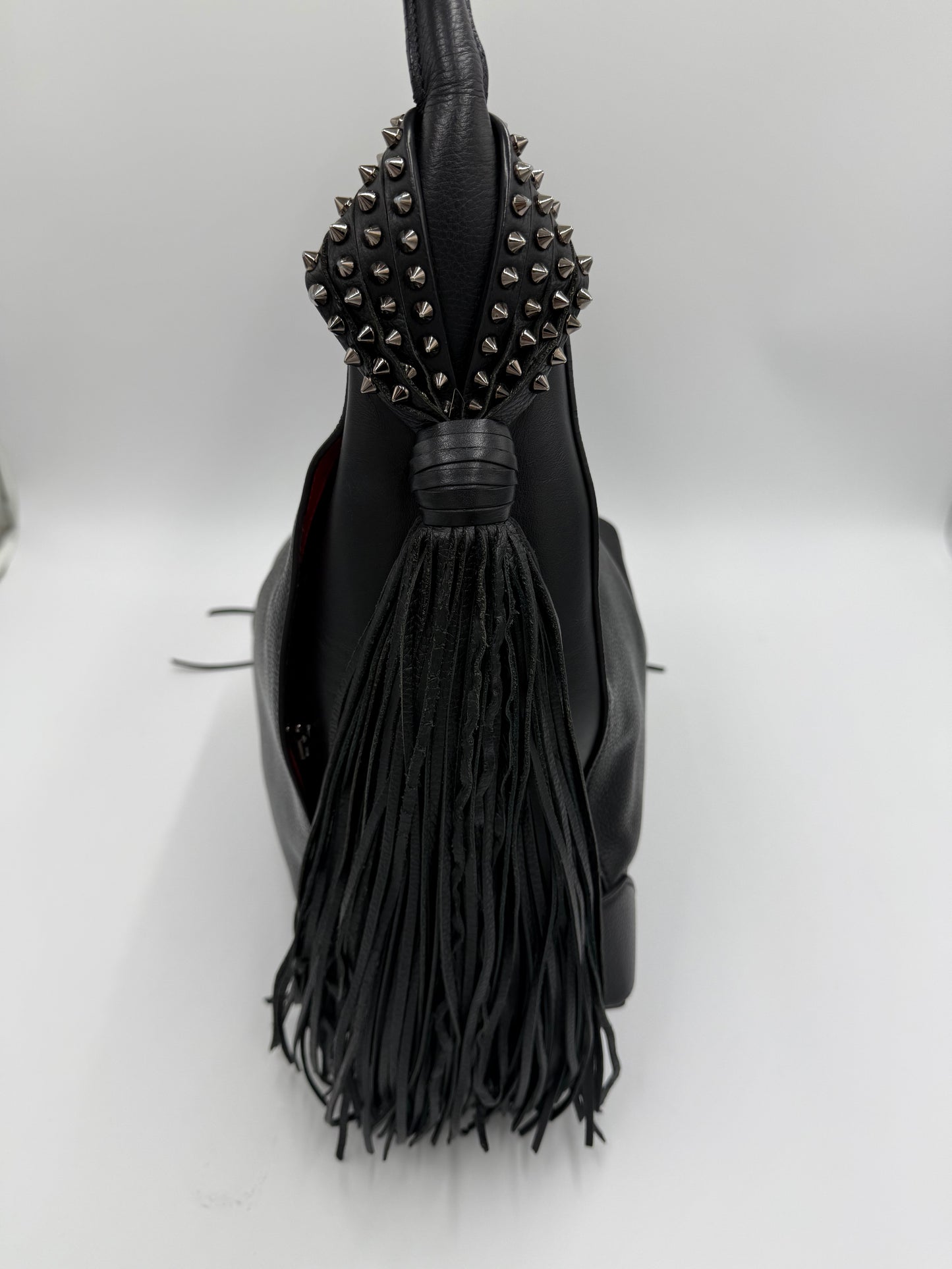 Christian Louboutin Borsa Eloise a Spalla con Borchie e Frange Nera - Pally Vintage Closet