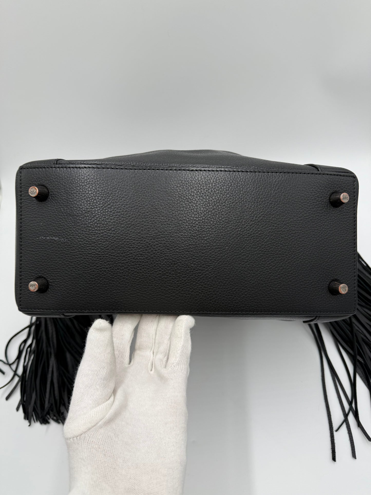 Christian Louboutin Borsa Eloise a Spalla con Borchie e Frange Nera - Pally Vintage Closet