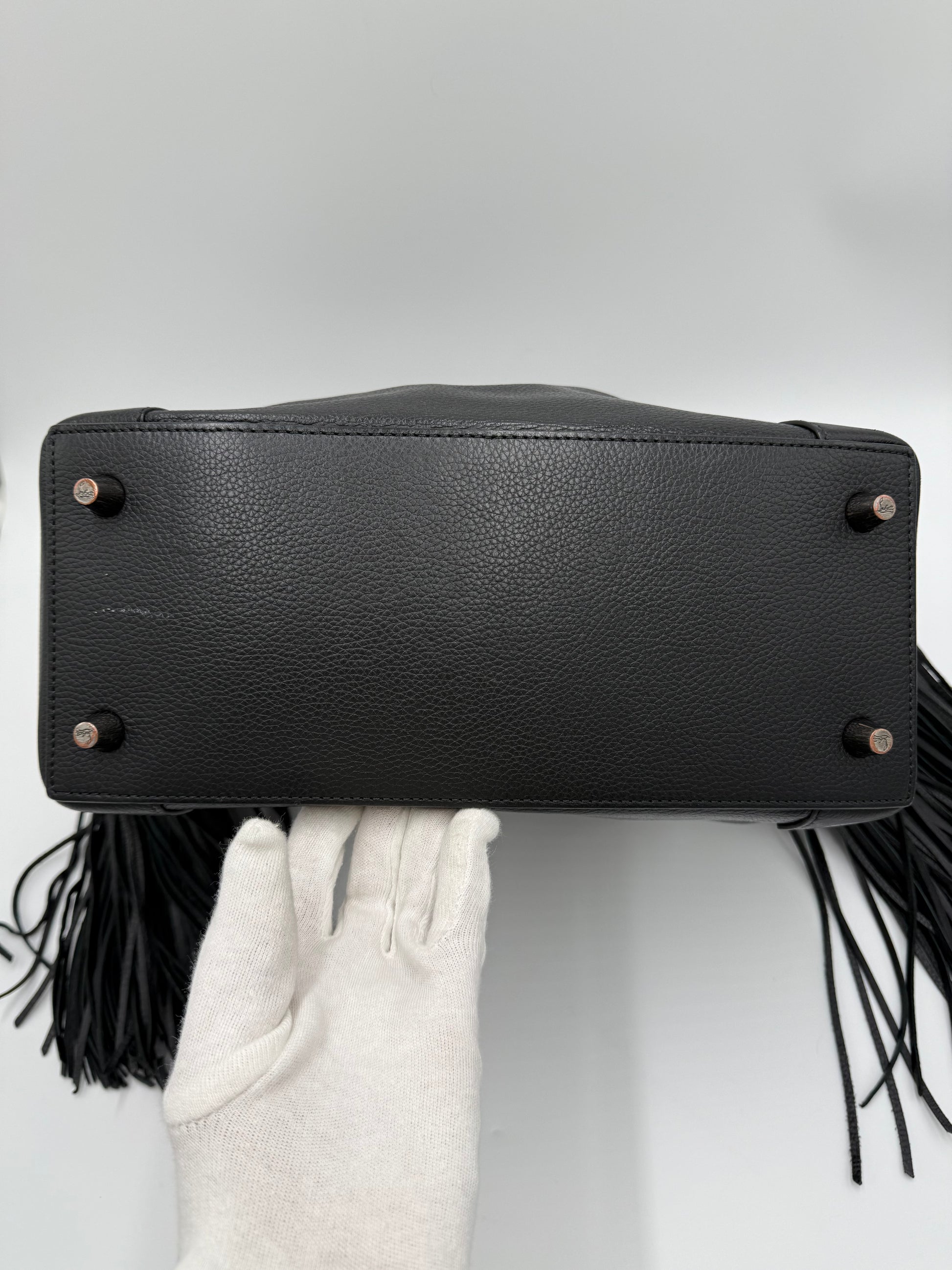 Christian Louboutin Borsa Eloise a Spalla con Borchie e Frange Nera - Pally Vintage Closet