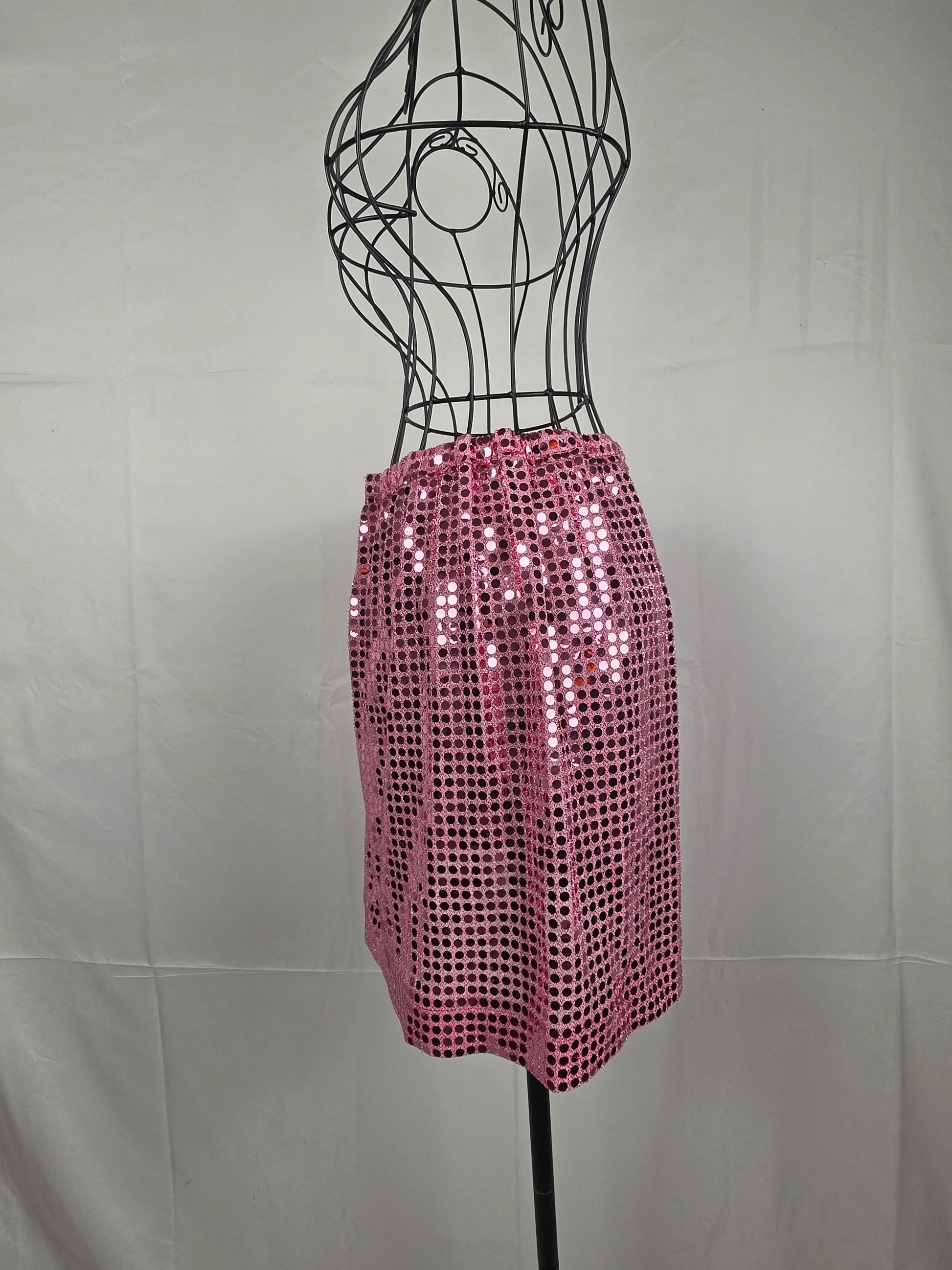Comme des Garçons Gonna Metallizzata Con Paillettes Rosa - Pally Vintage Closet