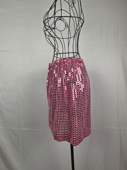 Comme des Garçons Gonna Metallizzata Con Paillettes Rosa - Pally Vintage Closet