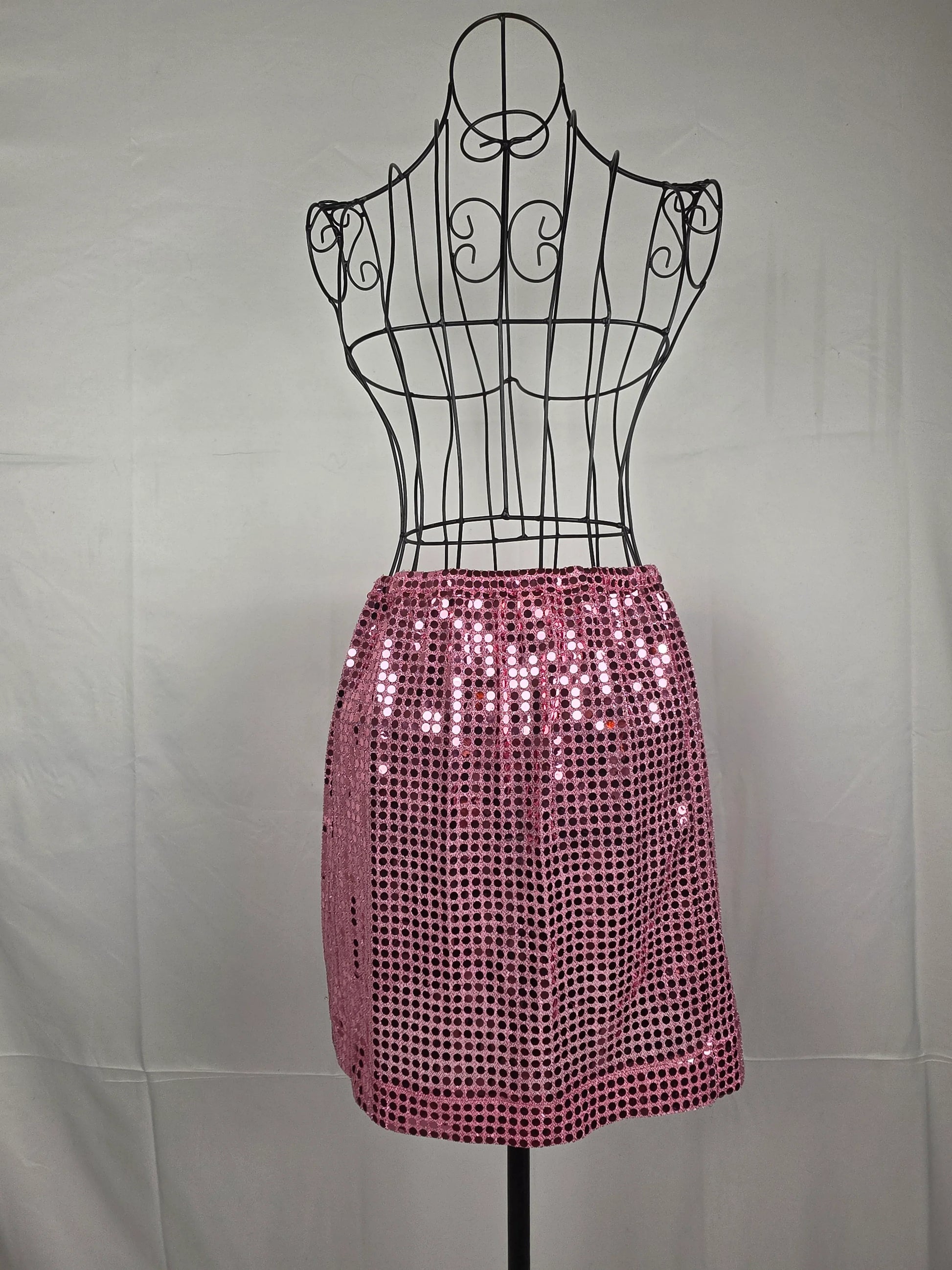 Comme des Garçons Gonna Metallizzata Con Paillettes Rosa - Pally Vintage Closet