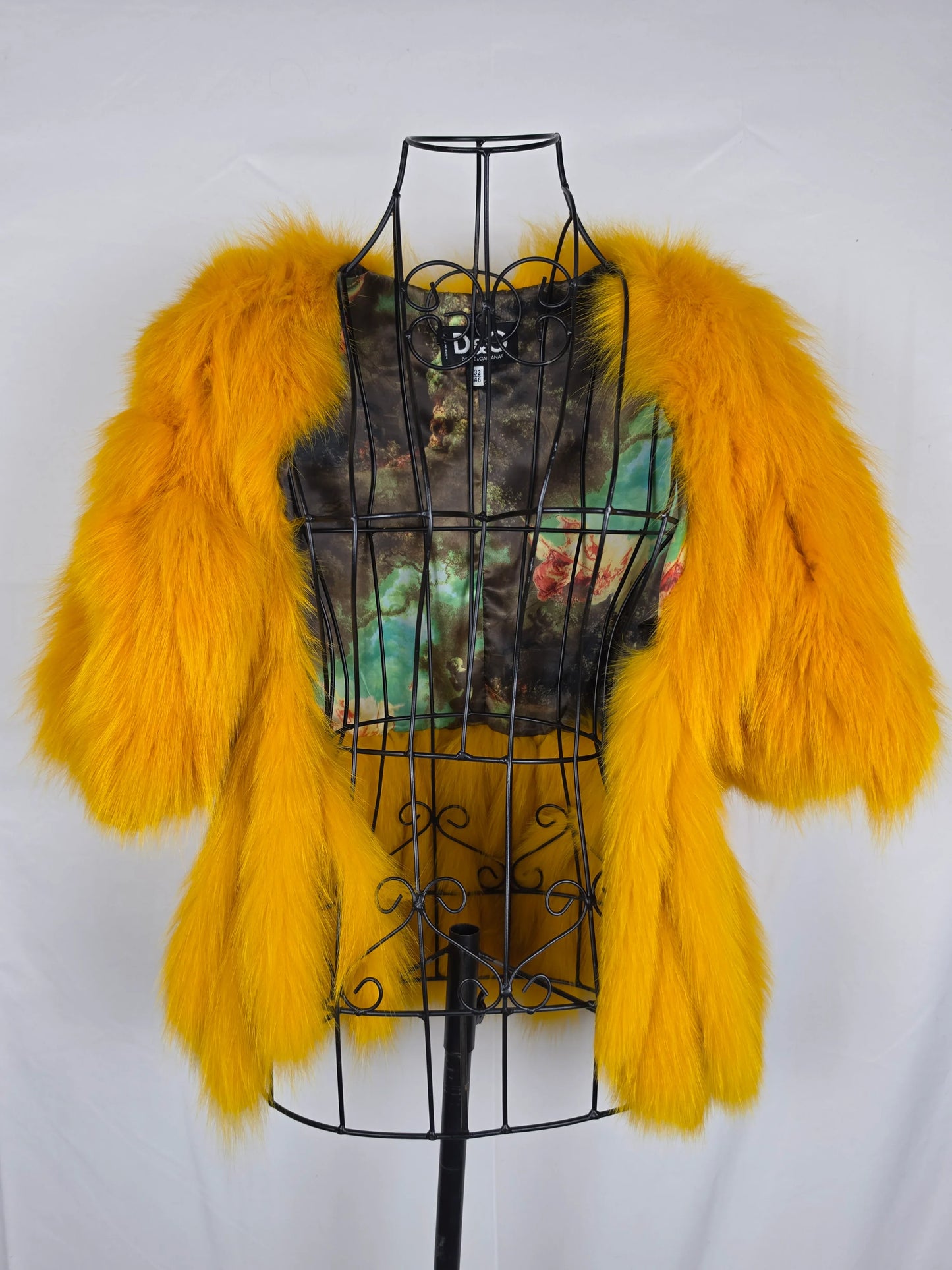 D&G Dolce e Gabbana Pelliccia Vintage con Interno Art-Print Giallo - Pally Vintage Closet