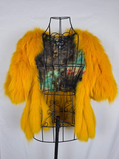 D&G Dolce e Gabbana Pelliccia Vintage con Interno Art-Print Giallo - Pally Vintage Closet