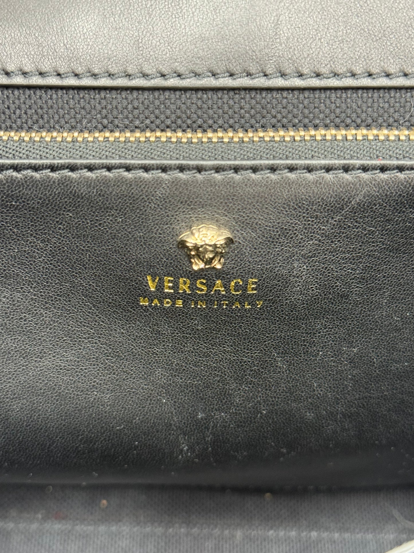 Versace Borsa a Mano Medusa in Pelle Esotica Blu - Pally Vintage Closet