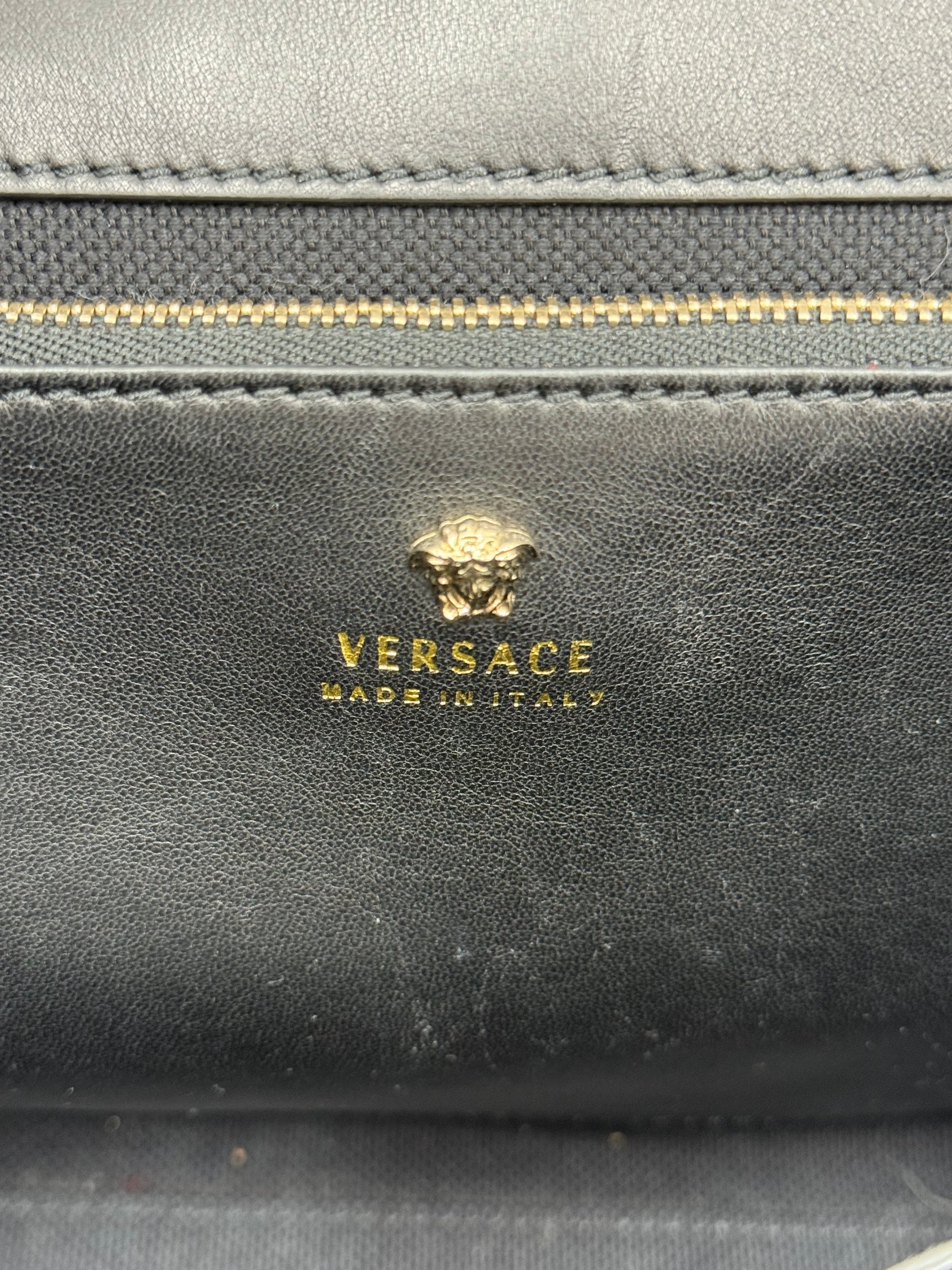 Versace Borsa a Mano Medusa in Pelle Esotica Blu - Pally Vintage Closet