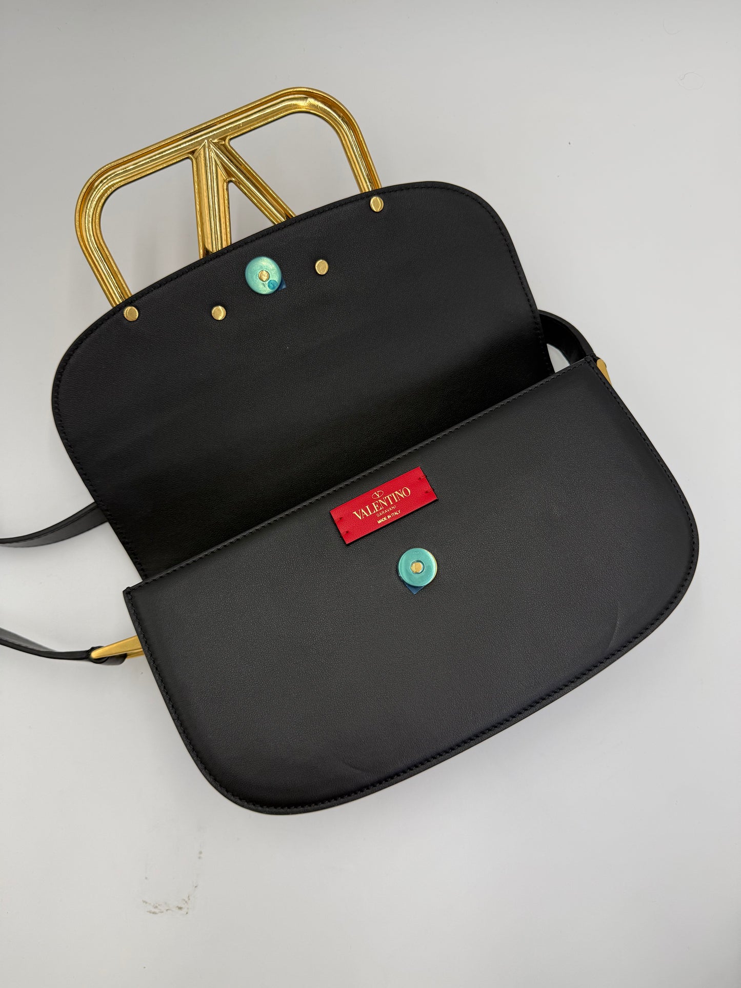 Valentino Garavan Borsa a Tracolla Supervee con VLogo in Pelle Nera