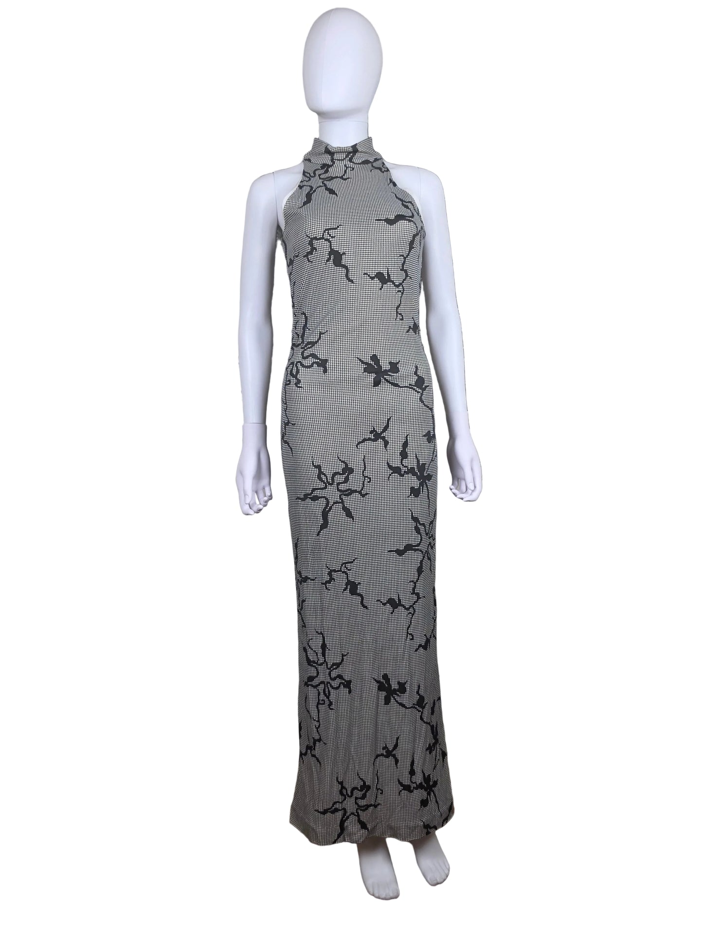 Versace Jeans Couture Abito Lungo Vintage con Scollo Halter e Schiena Scoperta