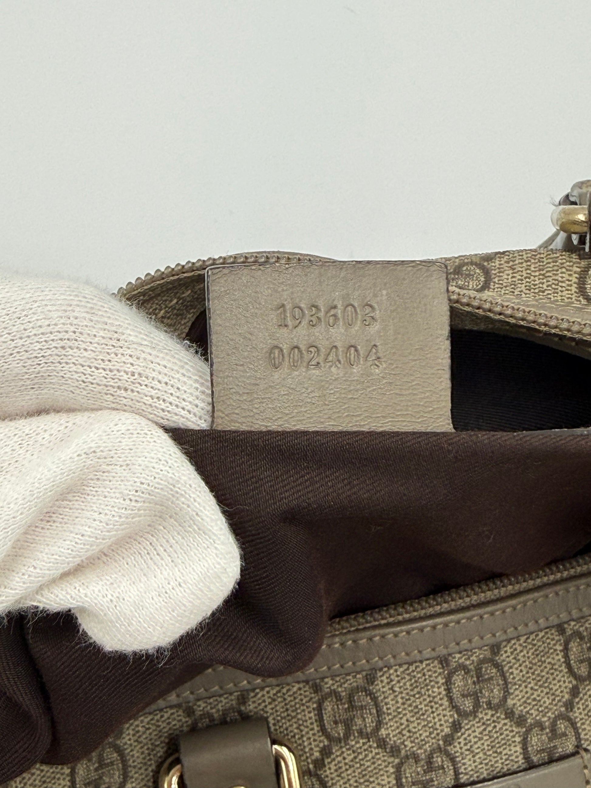 Gucci Bauletto Joy in Tela GG Supreme e Pelle Taupe - Pally Vintage Closet