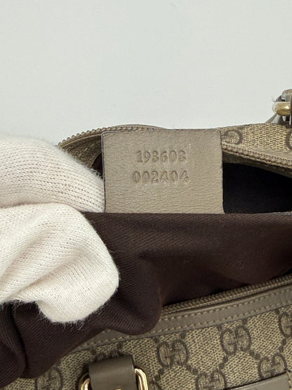 Gucci Bauletto Joy in Tela GG Supreme e Pelle Taupe - Pally Vintage Closet