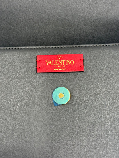 Valentino Garavan Borsa a Tracolla Supervee con VLogo in Pelle Nera