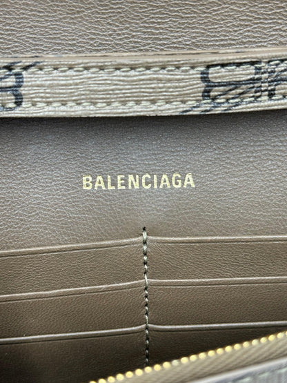 Balenciaga Borsa Hourglass Wallet on Chain Monogramma BB Marrone