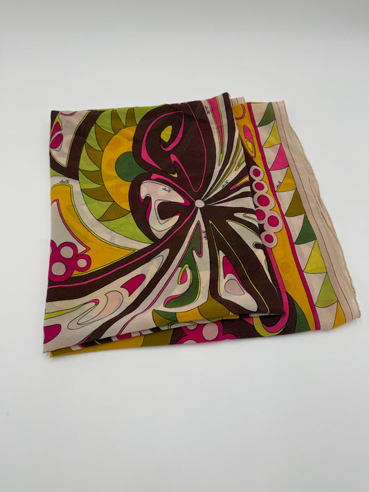 Emilio Pucci Foulard Vintage in Seta Stampa Psichedelica