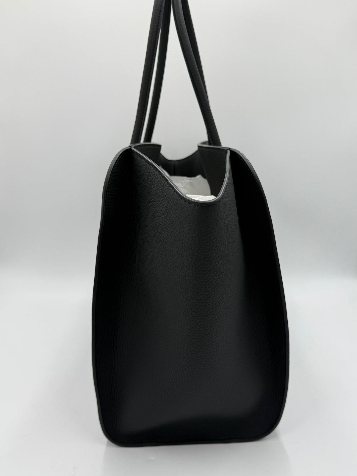 The Row Borsa Tote Marlo in Pelle Granulata Nera