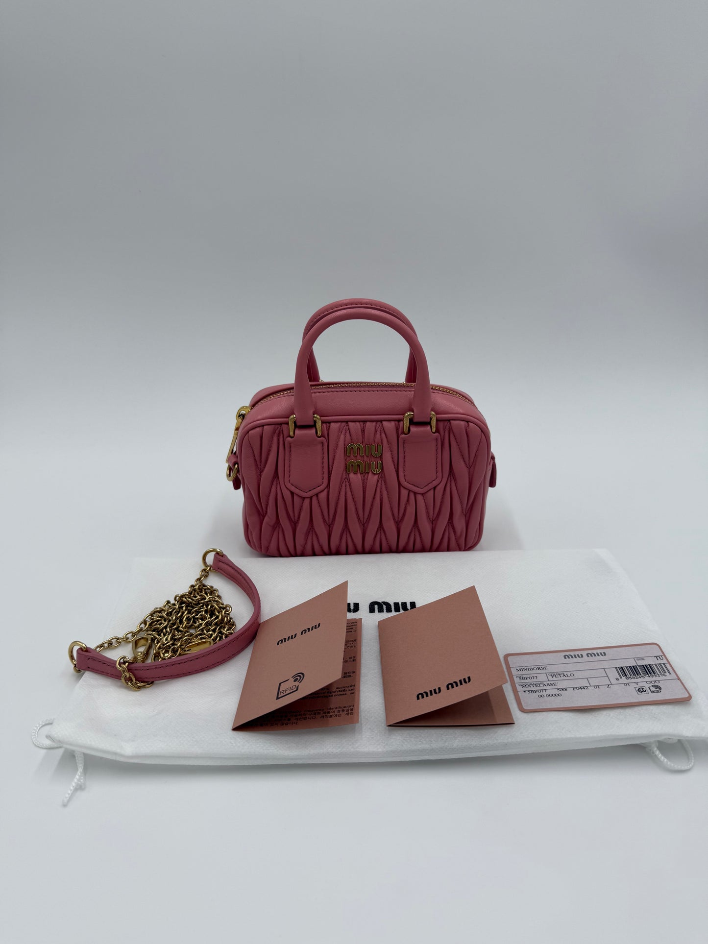 Miu Miu Borsa Arcadie Mini Matelassé Rosa