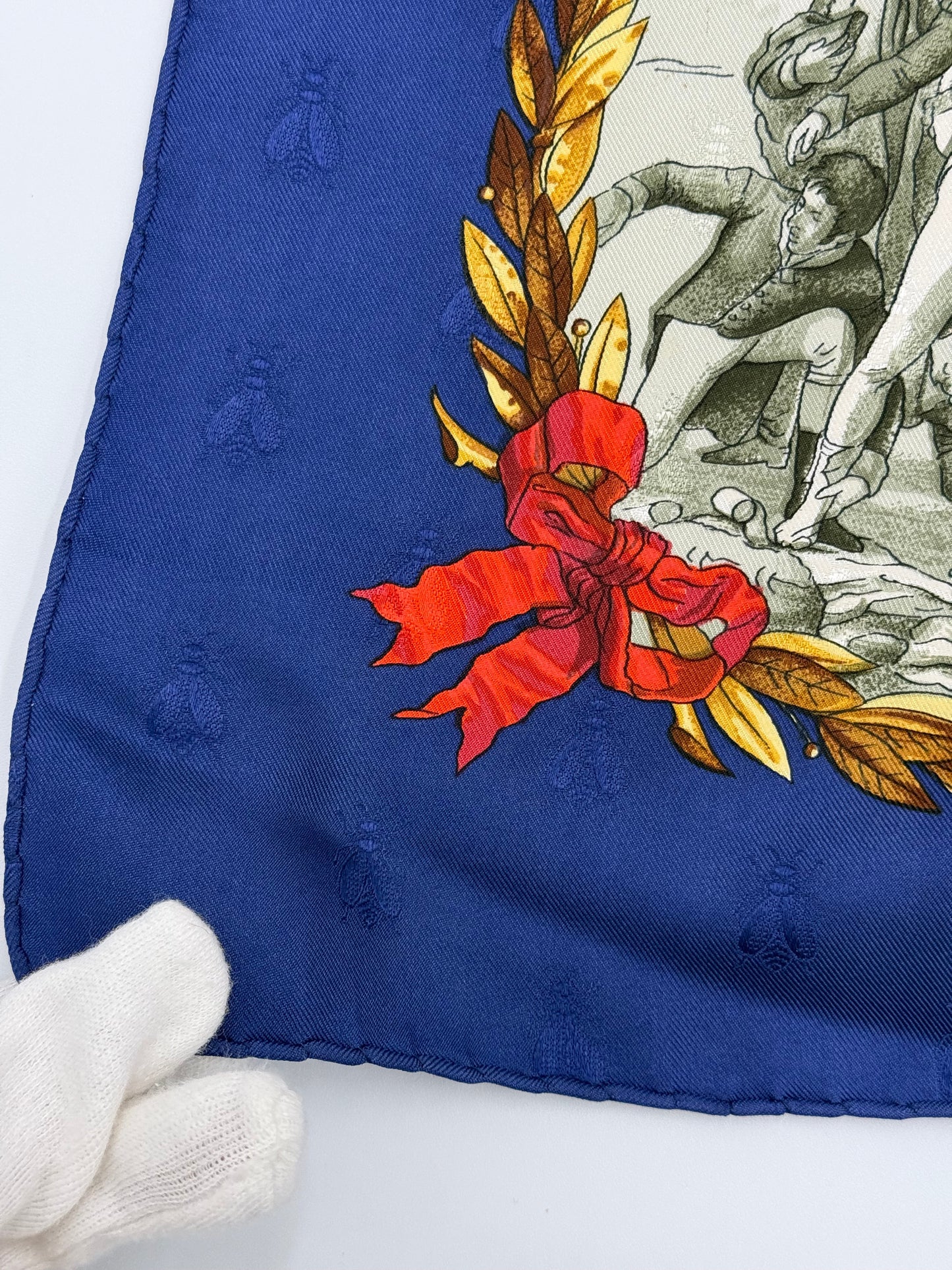 Hermès Foulard Vintage Napoléon Seta Jacquard Blu - Pally Vintage Closet