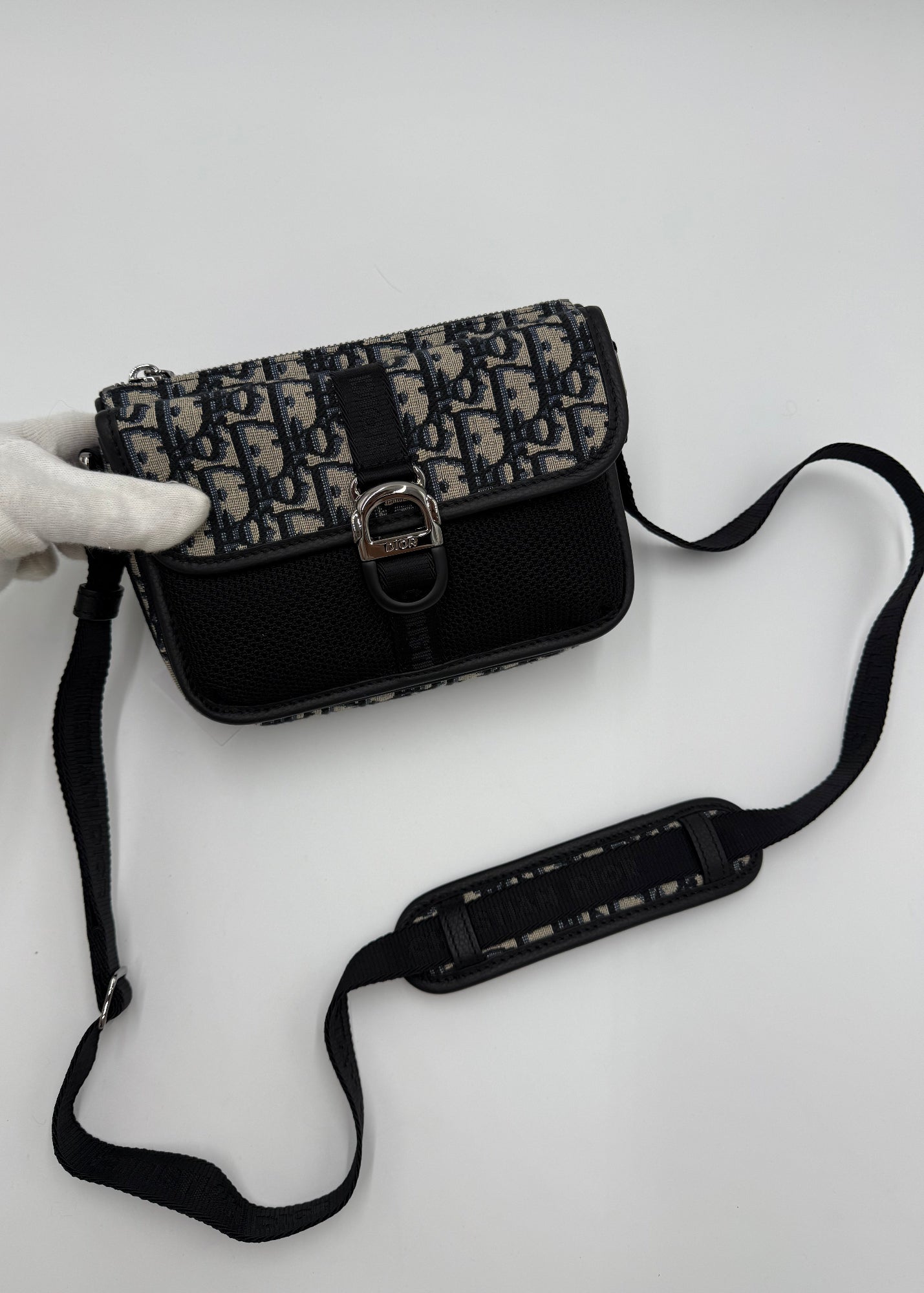 Dior Borsa Jacquard Oblique Beige e Nero