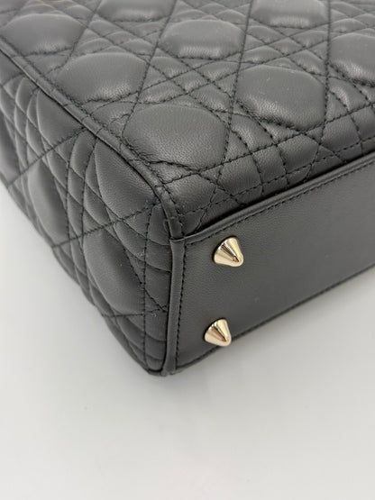 Dior Borsa Lady Dior Media in Pelle Cannage Nera - Pally Vintage Closet