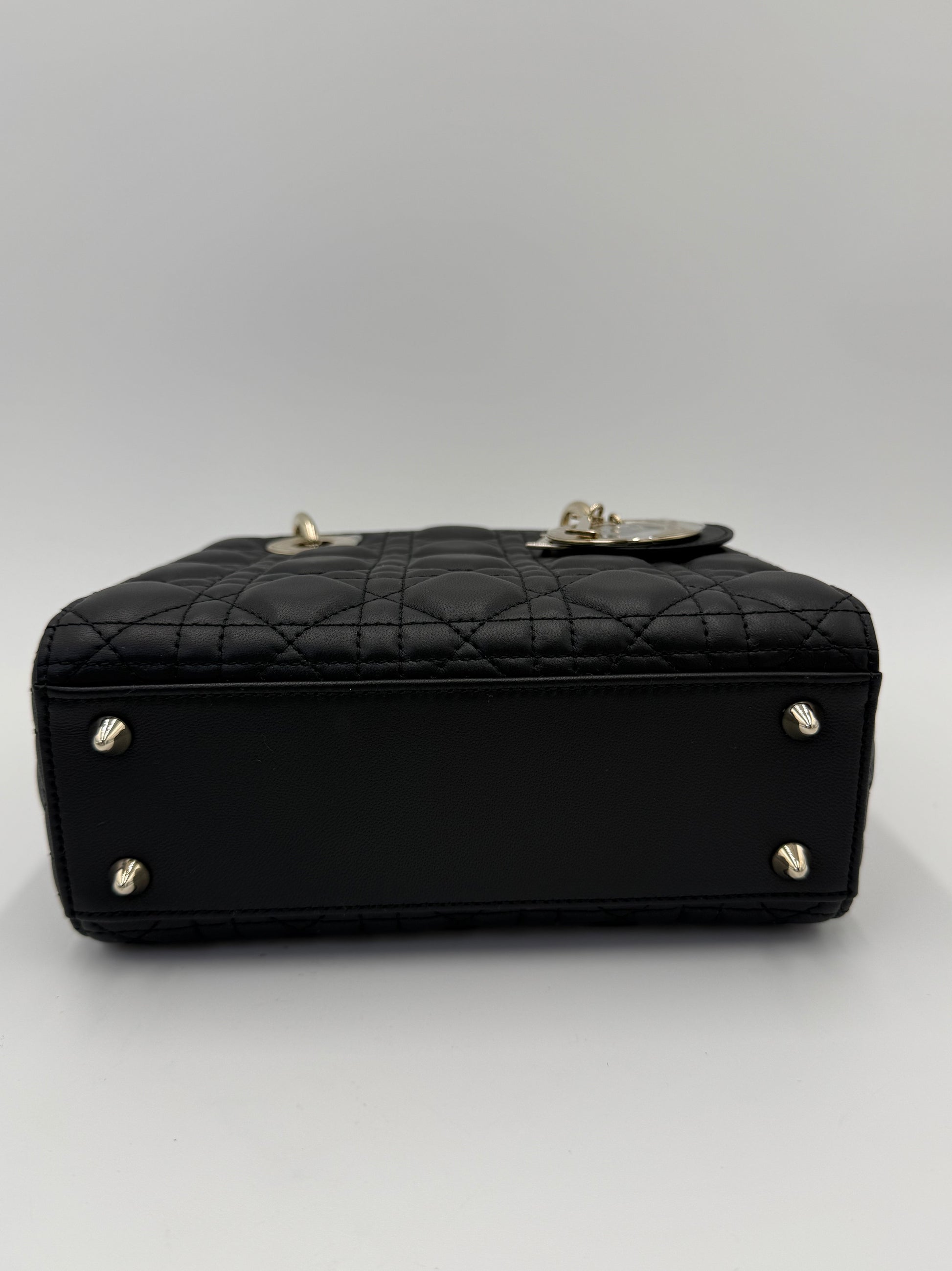 Dior Borsa Lady Dior Media in Pelle Cannage Nera - Pally Vintage Closet