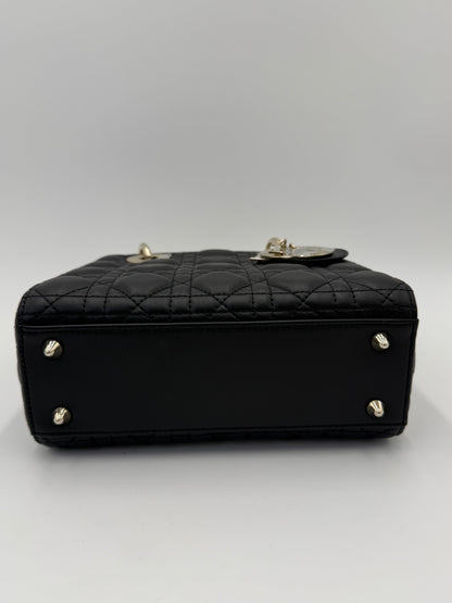 Dior Borsa Lady Dior Media in Pelle Cannage Nera - Pally Vintage Closet