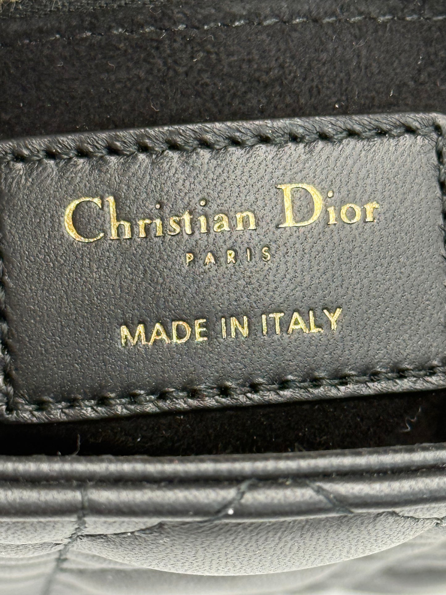 Dior Borsa Lady Dior Media in Pelle Cannage Nera - Pally Vintage Closet