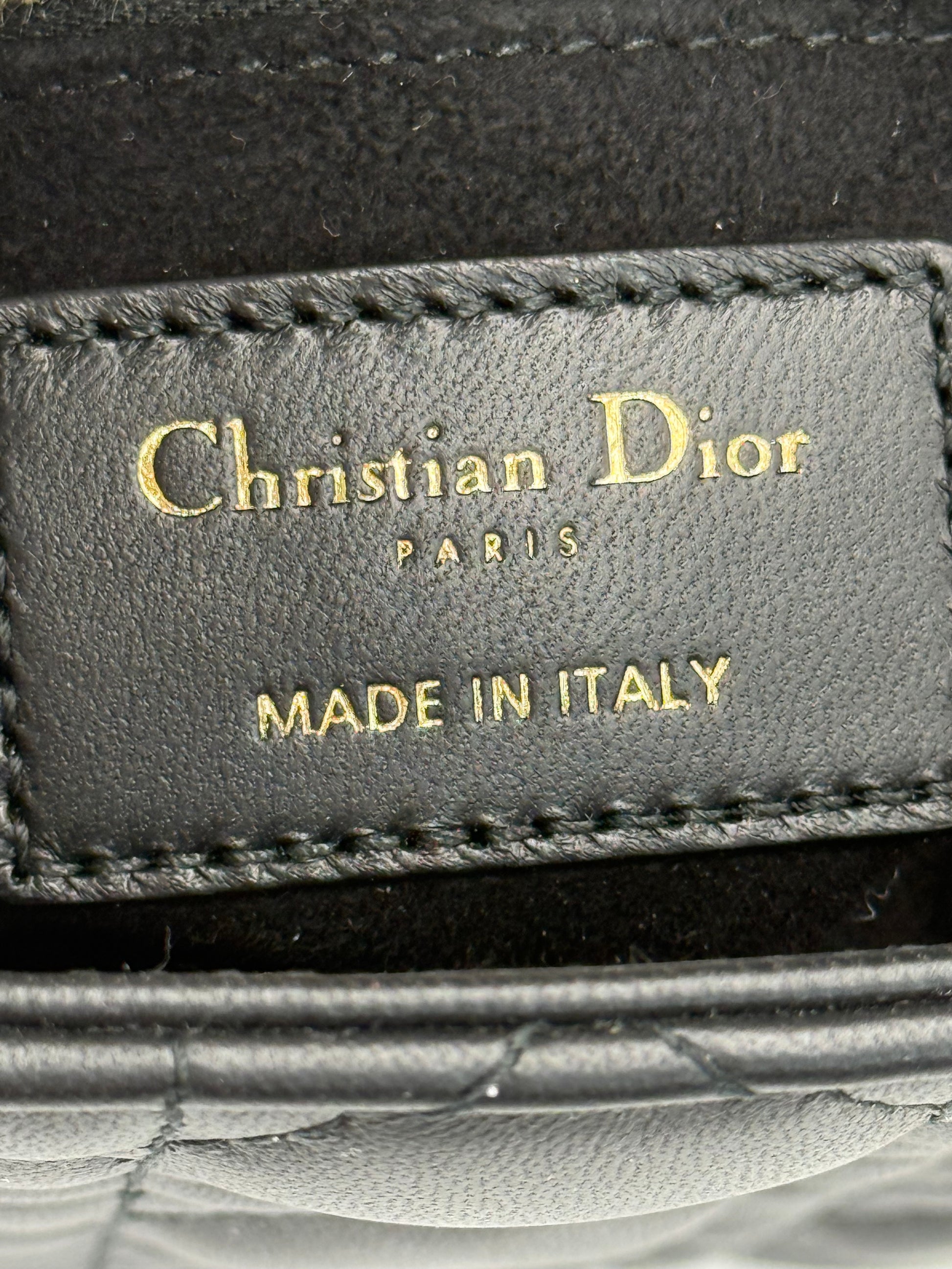 Dior Borsa Lady Dior Media in Pelle Cannage Nera - Pally Vintage Closet