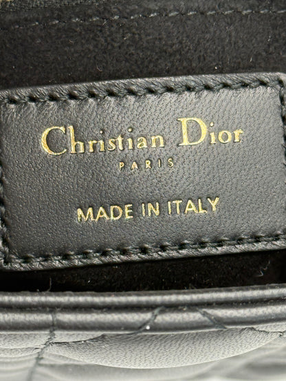 Dior Borsa Lady Dior Media in Pelle Cannage Nera - Pally Vintage Closet