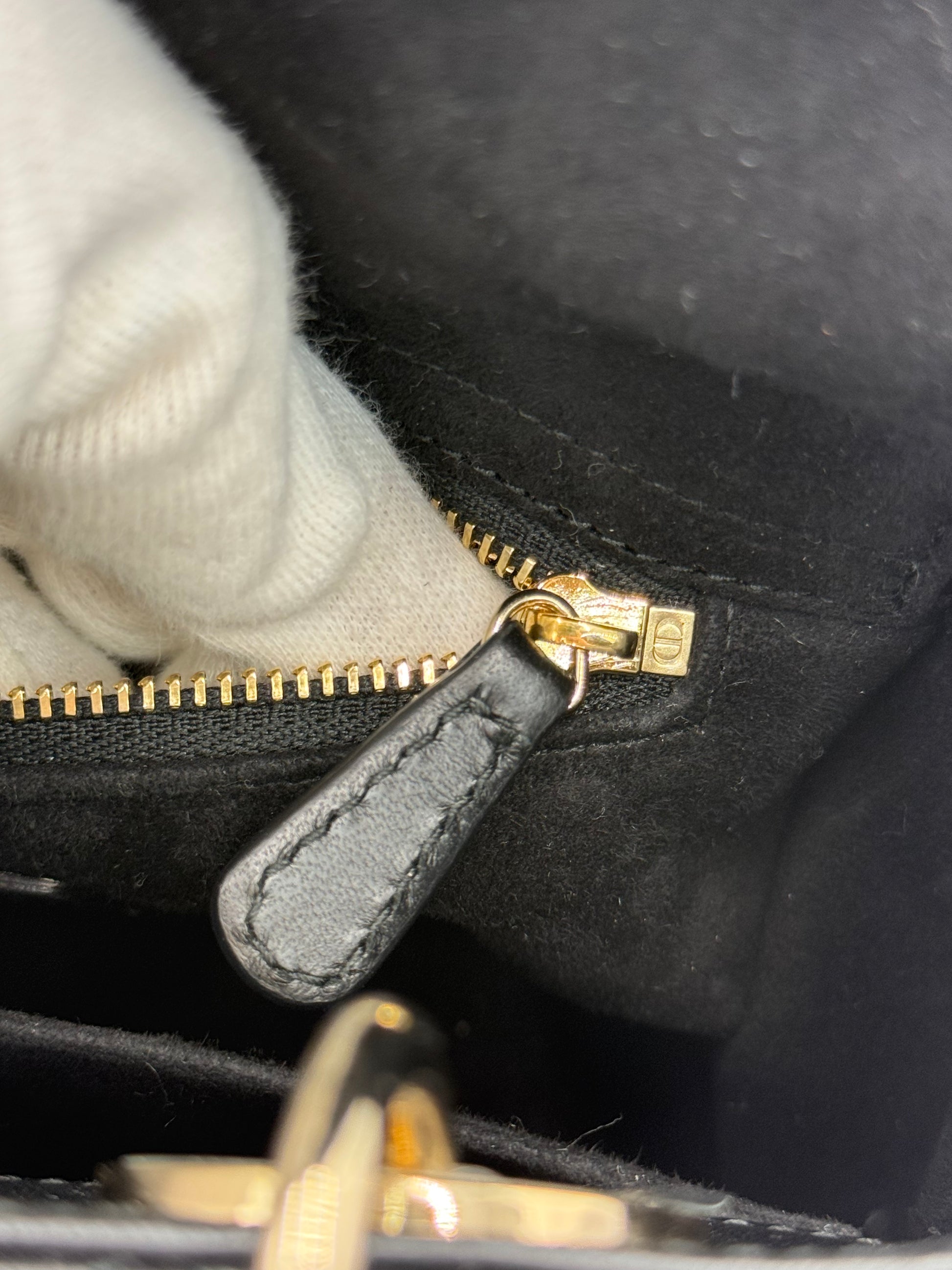 Dior Borsa Lady Dior Media in Pelle Cannage Nera - Pally Vintage Closet