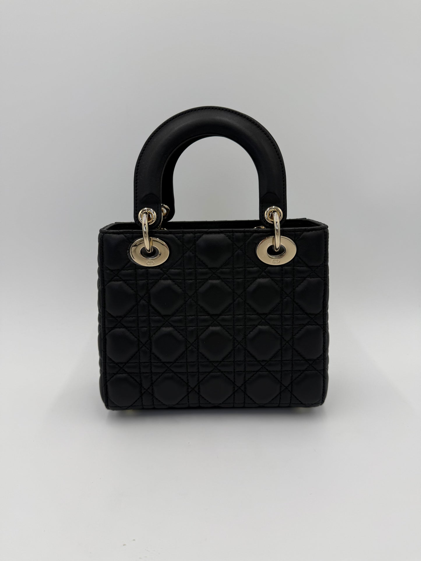 Dior Borsa Lady Dior Media in Pelle Cannage Nera - Pally Vintage Closet