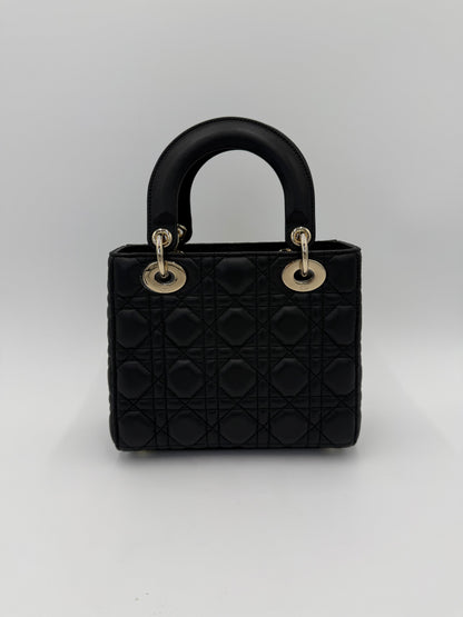 Dior Borsa Lady Dior Media in Pelle Cannage Nera - Pally Vintage Closet