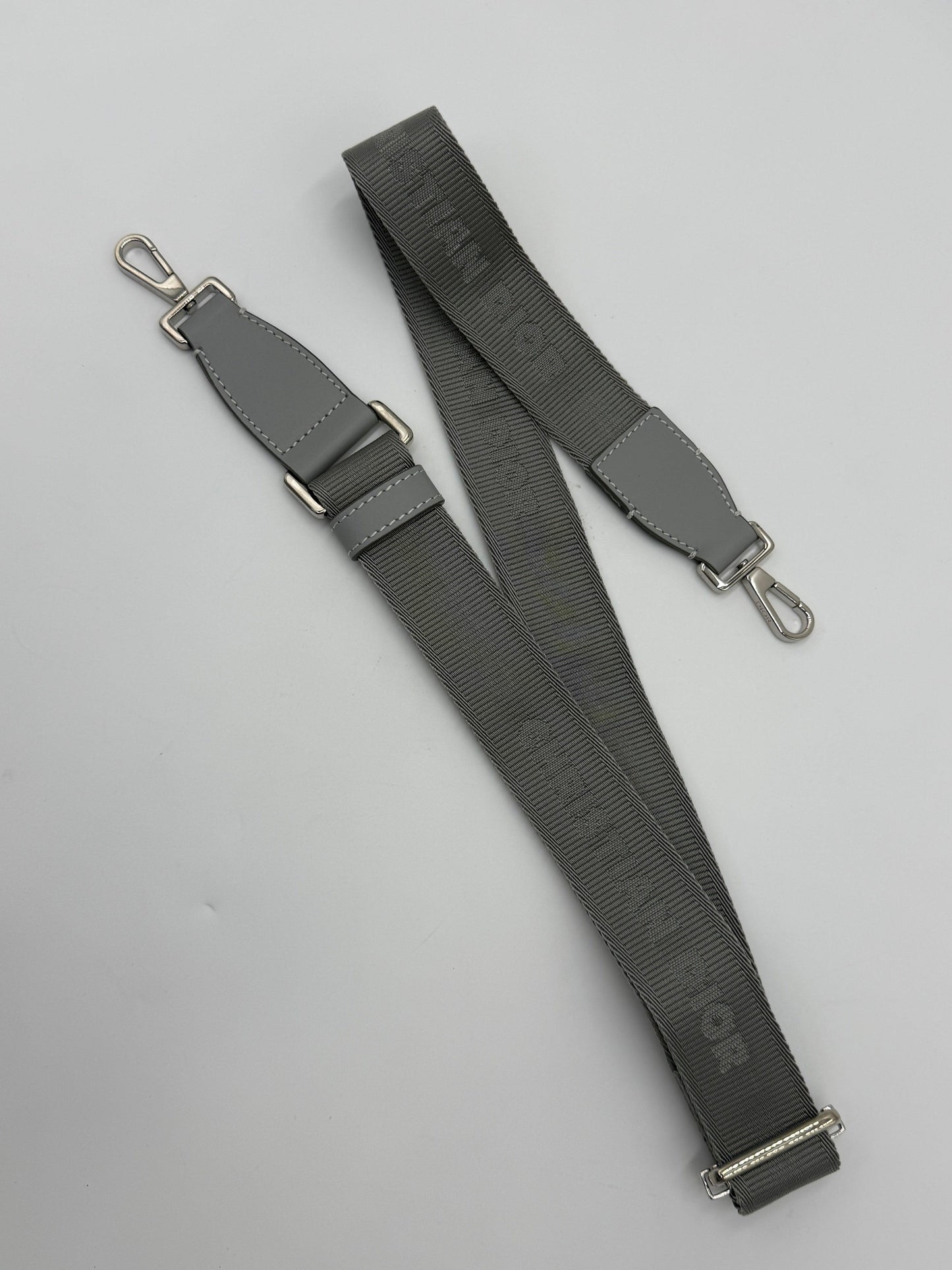 Dior CD Diamond Messenger Bag in Gray Canvas and Leather