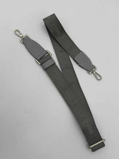 Dior CD Diamond Messenger Bag in Gray Canvas and Leather