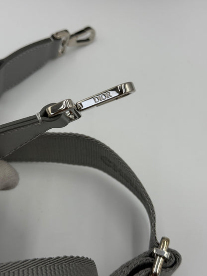 Dior CD Diamond Messenger Bag in Gray Canvas and Leather