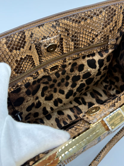 Dolce e Gabbana Borsa a Mano in Pelle di Pitone Marrone - Pally Vintage Closet