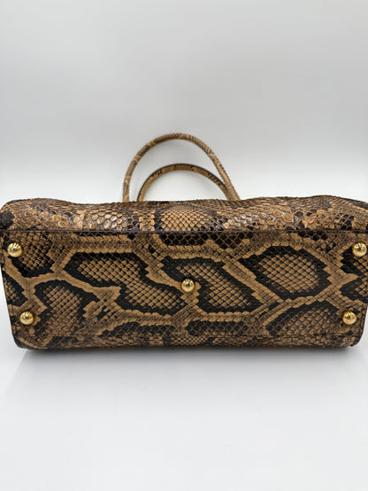 Dolce e Gabbana Borsa a Mano in Pelle di Pitone Marrone - Pally Vintage Closet