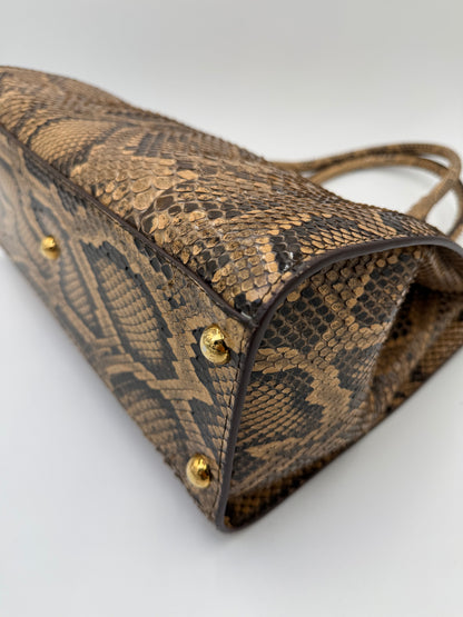 Dolce e Gabbana Borsa a Mano in Pelle di Pitone Marrone - Pally Vintage Closet
