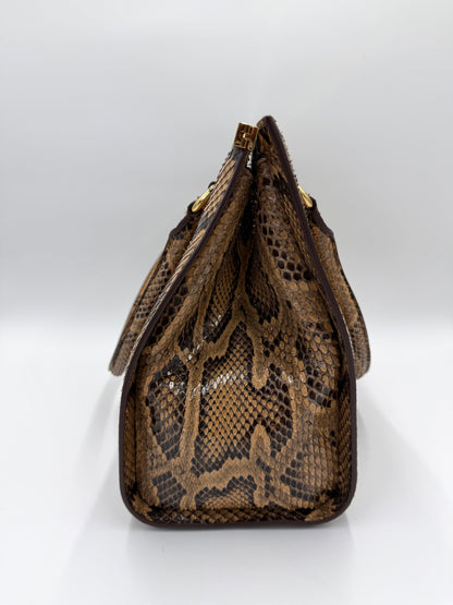 Dolce e Gabbana Borsa a Mano in Pelle di Pitone Marrone - Pally Vintage Closet