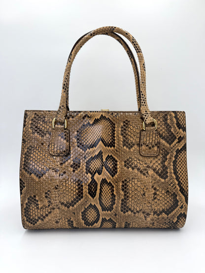 Dolce e Gabbana Borsa a Mano in Pelle di Pitone Marrone - Pally Vintage Closet