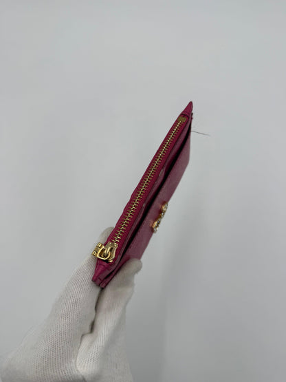 Dolce-e-Gabbana-Portacarte-Crystal-DG-Logo-con-Zip-Fucsia-70568252604740 - Pally Vintage Closet