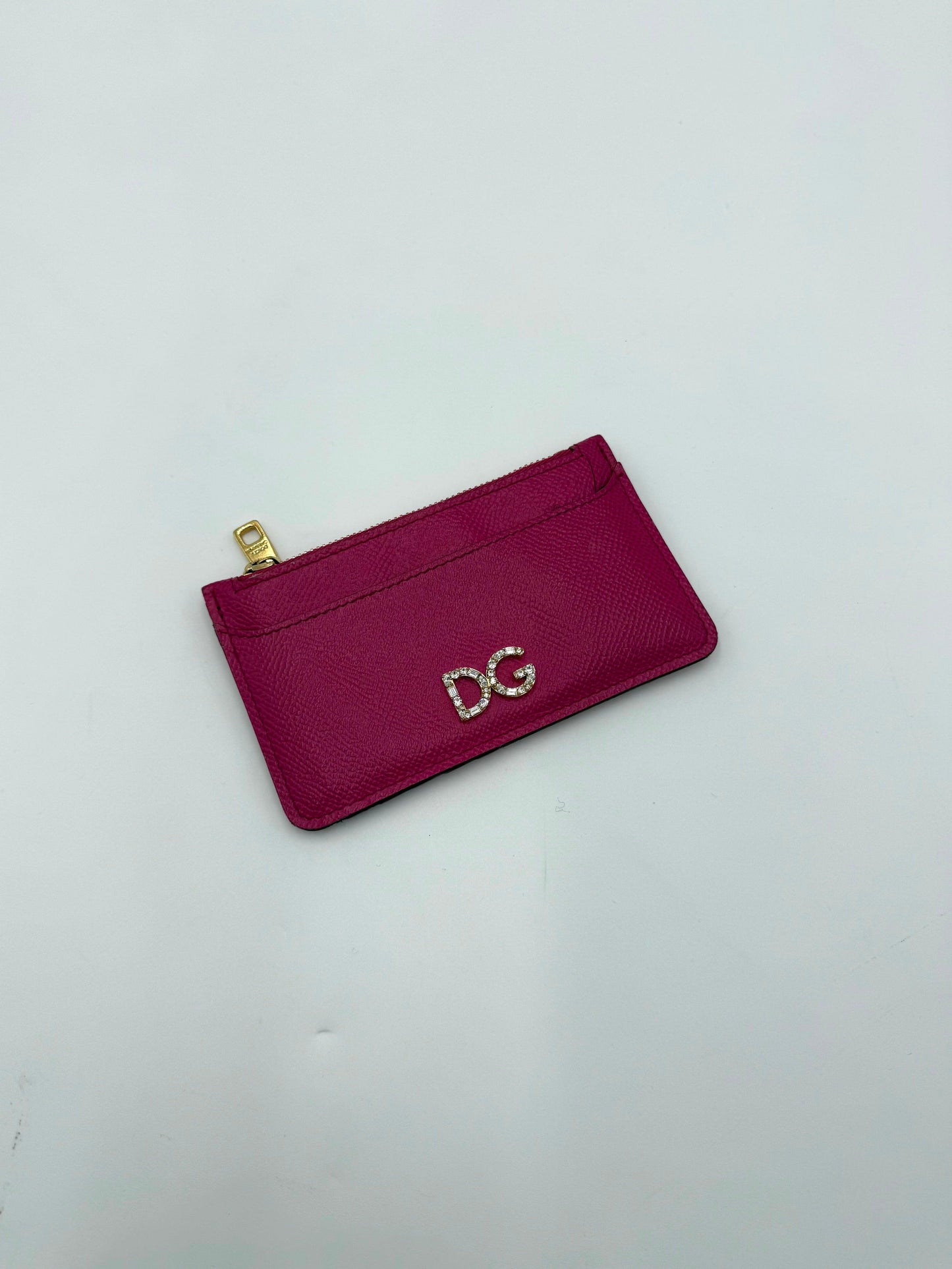 Dolce-e-Gabbana-Portacarte-Crystal-DG-Logo-con-Zip-Fucsia-70568252801348 - Pally Vintage Closet