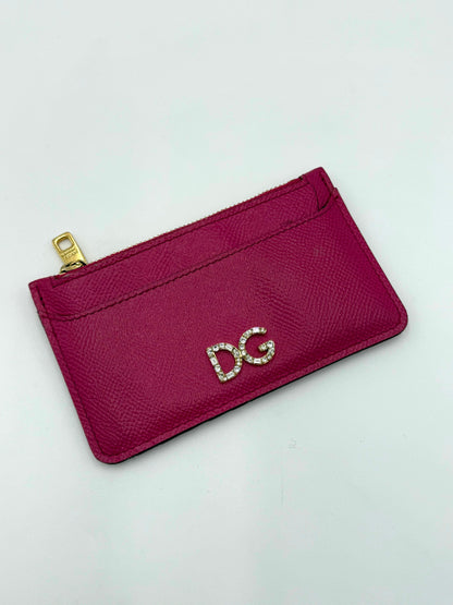 Dolce-e-Gabbana-Portacarte-Crystal-DG-Logo-con-Zip-Fucsia-70568252932420 - Pally Vintage Closet
