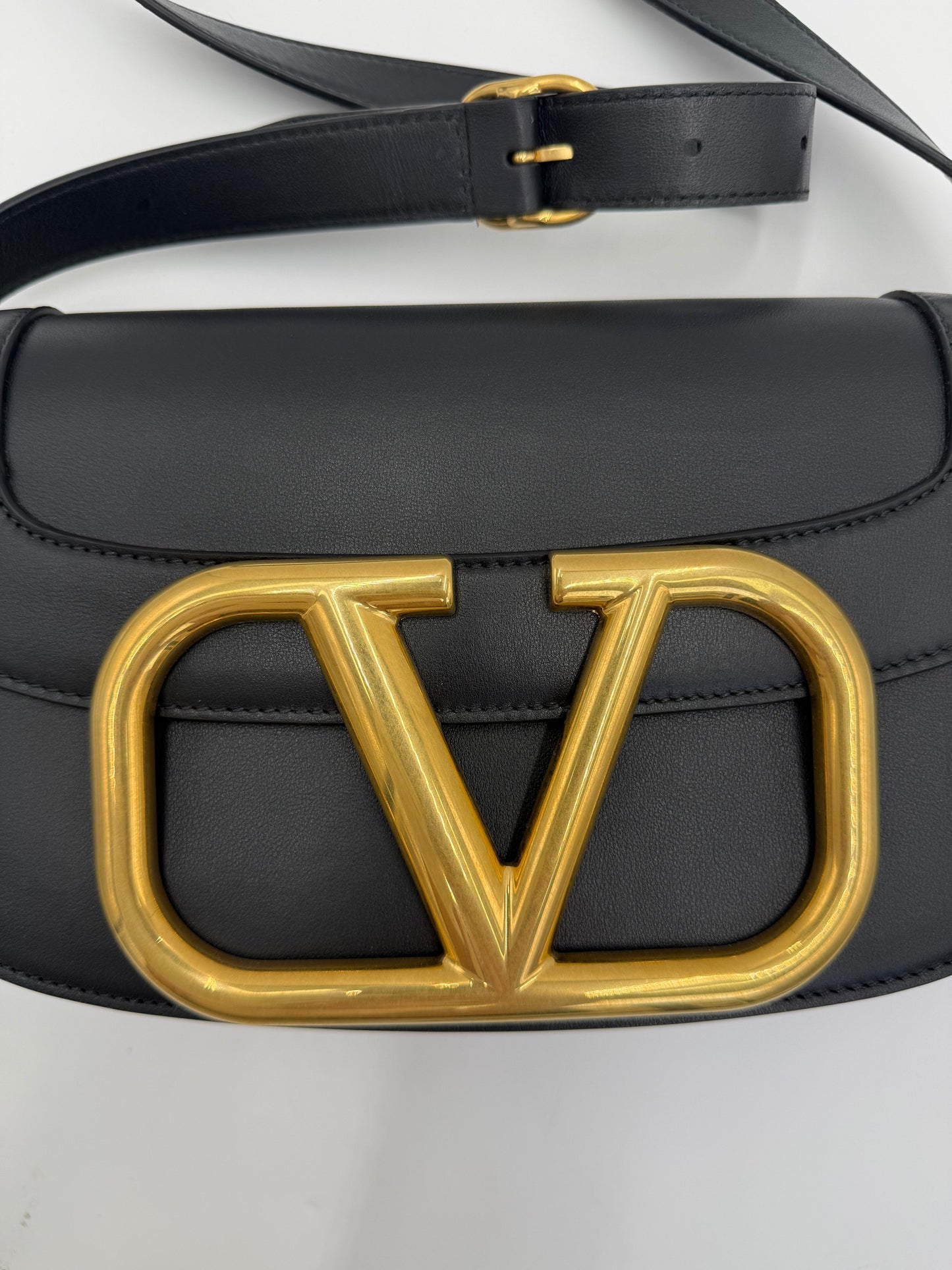 Valentino Garavan Borsa a Tracolla Supervee con VLogo in Pelle Nera