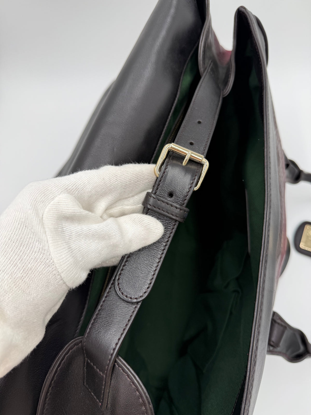 Gucci Borsone da Viaggio Firenze 1921 in Tela Jacquard Bordeaux e Pelle Marrone Scuro