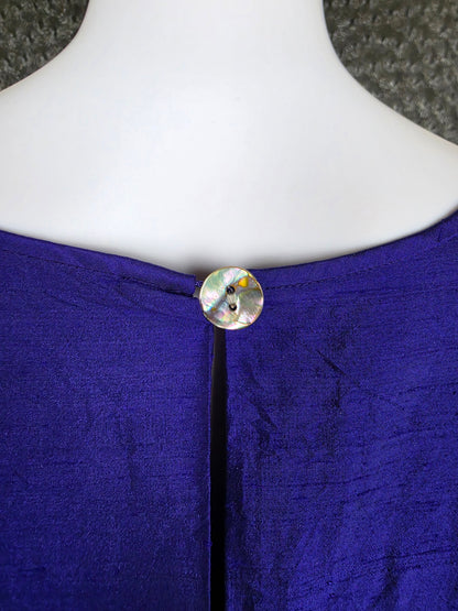 Yves Saint Laurent Rive Gauche Abito Vintage in Seta Viola Elettrico