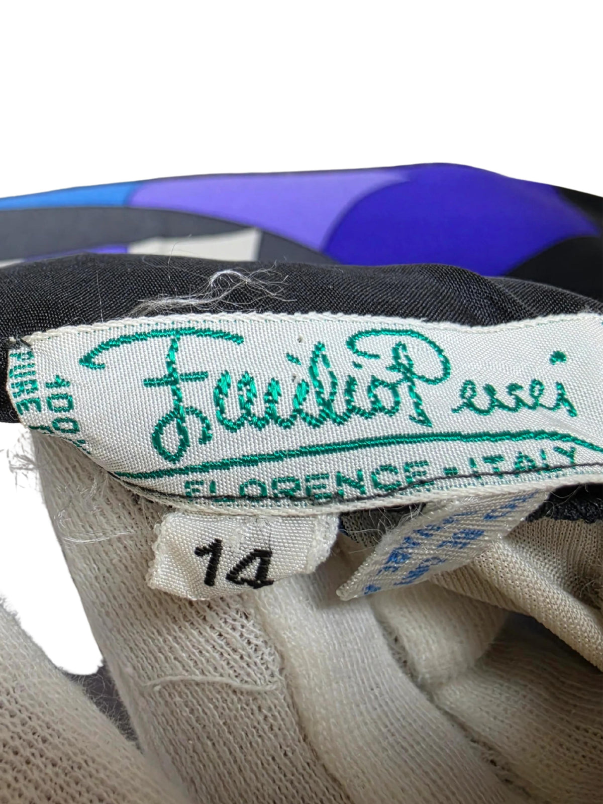 Emilio Pucci Abito Lungo Vintage in Seta Stampa Geometrica d'Archivio - Pally Vintage Closet