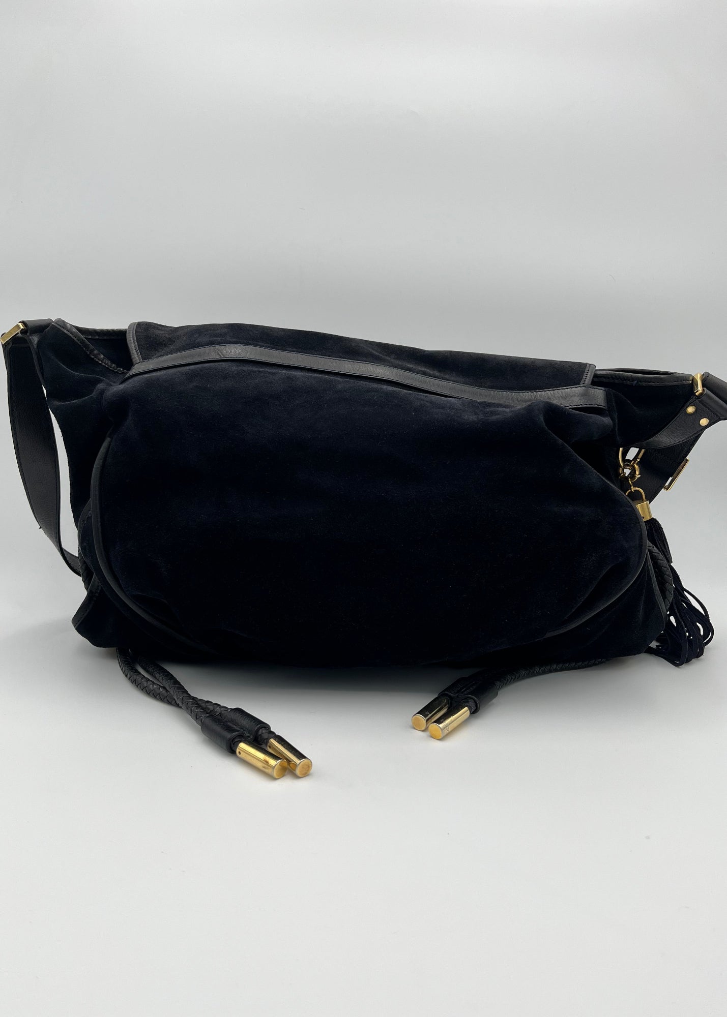 Emilio Pucci Borsa da Viaggio in Suede Blu Navy