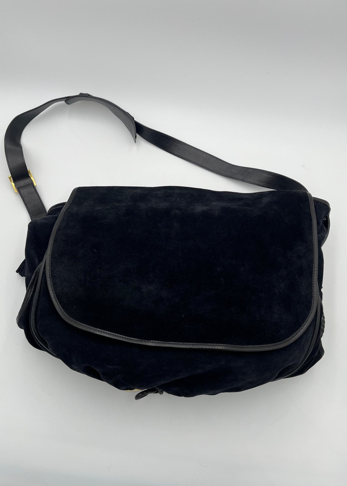 Emilio Pucci Borsa da Viaggio in Suede Blu Navy