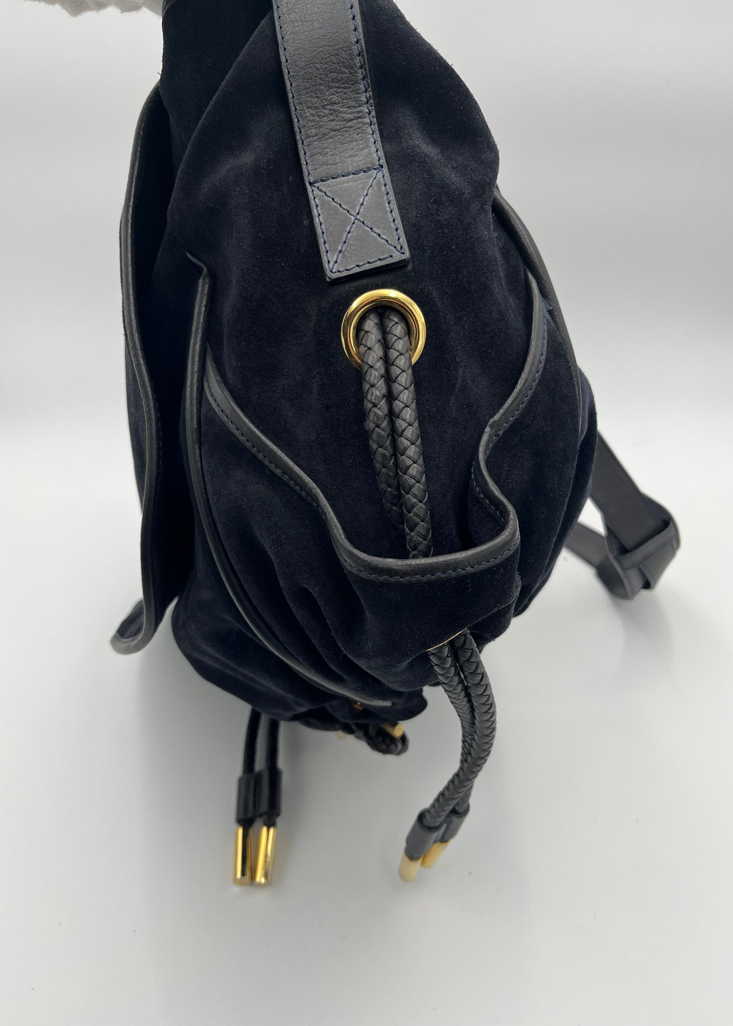 Emilio Pucci Borsa da Viaggio in Suede Blu Navy