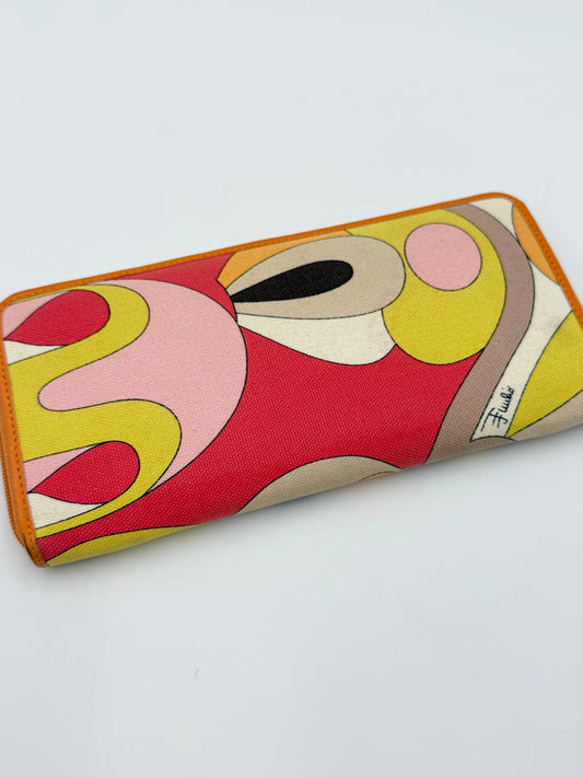 Emilio Pucci Portafoglio con Zip Stampa Astratta Multicolore - Pally Vintage Closet